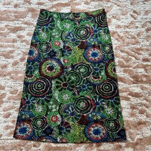Heart Multicolor Knit Midi Skirt Size 6